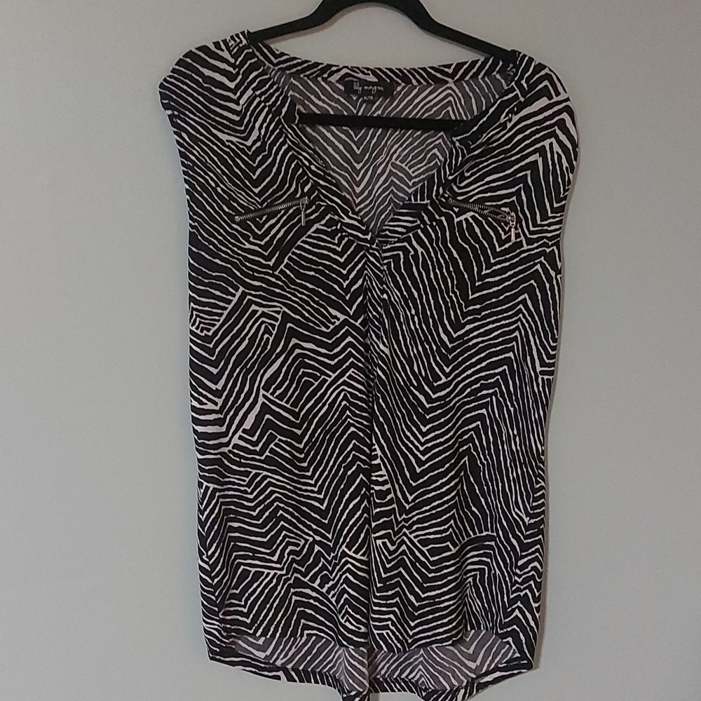 3/$10 Zebra stripes sleeveless tank XL